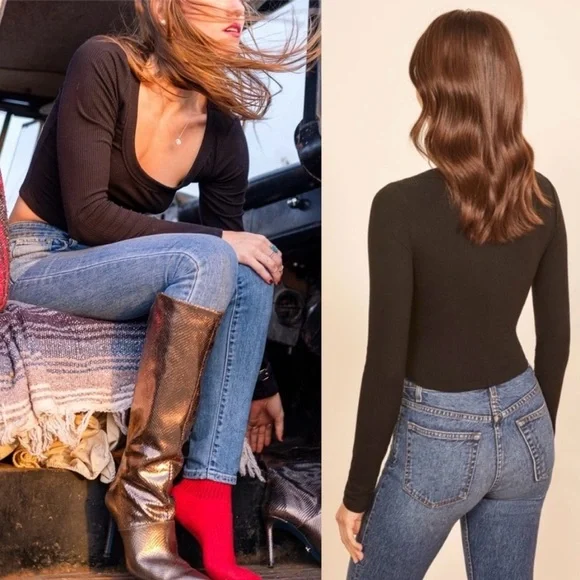 Reformation Paige Top Black Small SOLD - Picture 4 of 10